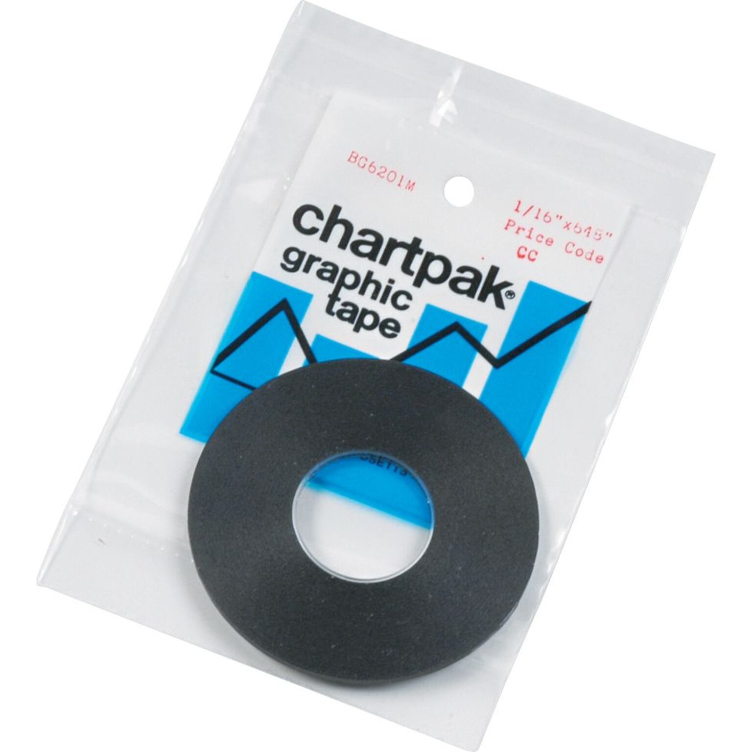 Chartpak Graphic Chart Tape, Matte Tape, Black, 1/16W x 648L