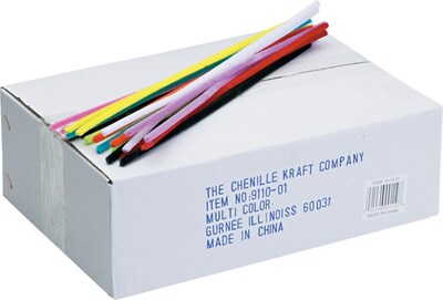 Chenille Kraft Creativity Street Jumbo Stem, 12 x 6mm, Metal Wire/Polyester, Assorted, 1000/Box