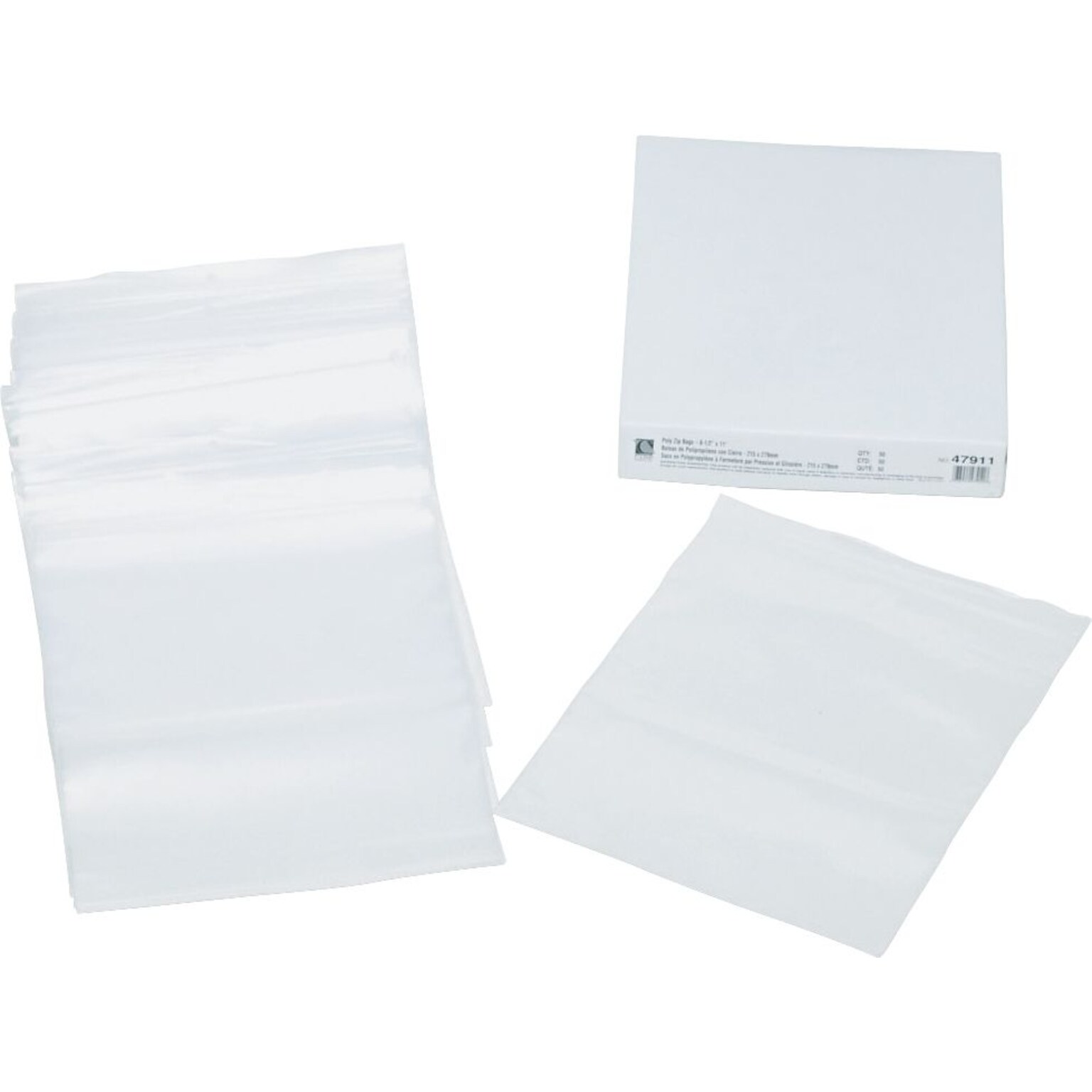 C-Line Poly Zip Shop Ticket Holder, Clear, 8 1/2 x 11, 50/Bx