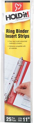 Cardinal® HOLDit!® Binder Insert Strips, Self-Adhesive, Clear, 25/Pk
