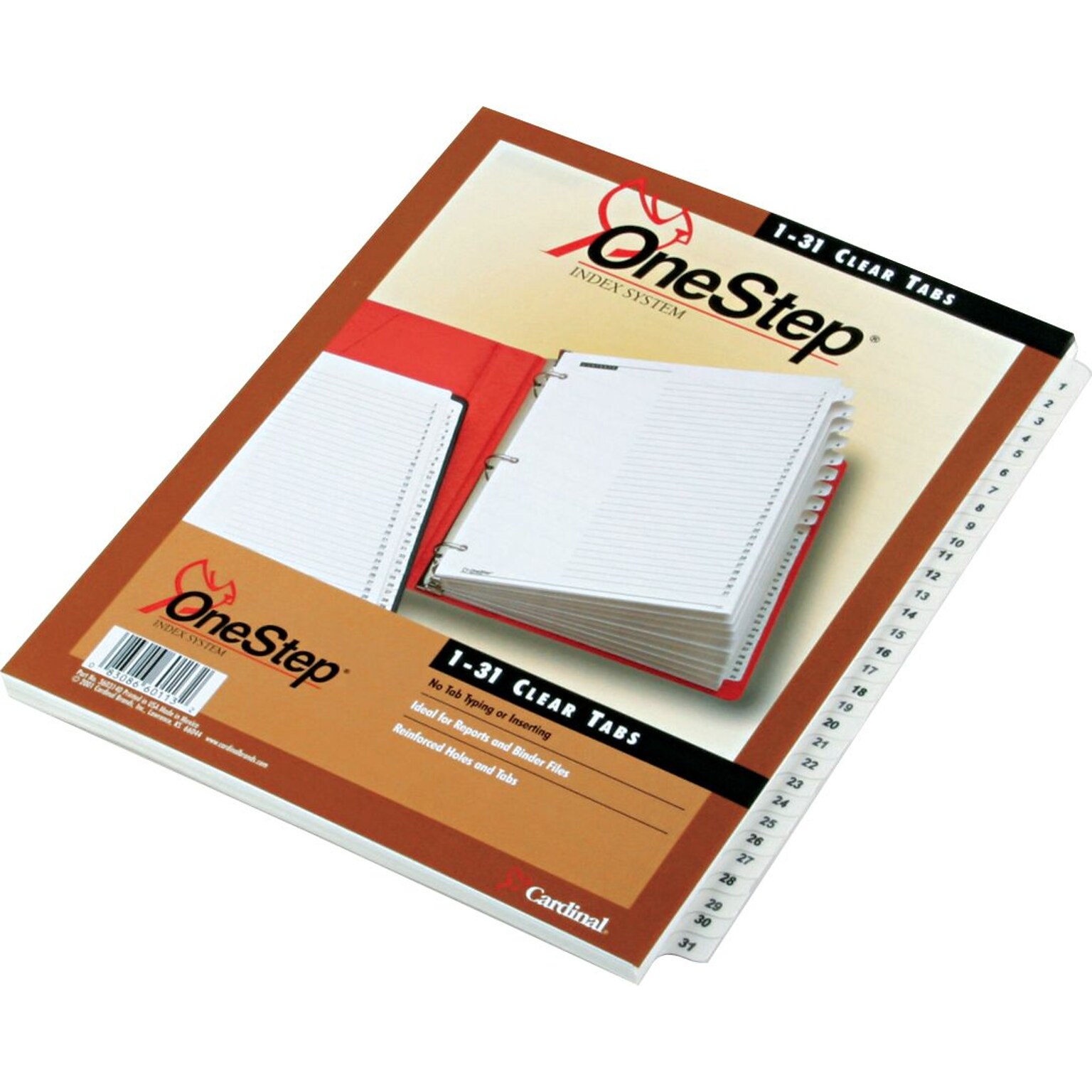 Cardinal® OneStep® Printable Table of Contents and Dividers, Daily - 1-31 Tabs, White, 1/St