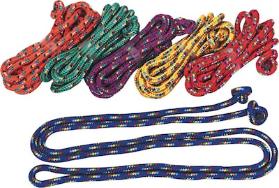 Champions Braided Nylon Jump Ropes, Assorted Colors, 8L, 6/Set