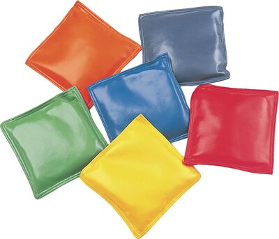 Vinyl-Covered Bean Bag Set, 4 Bags, Assorted Colors, 6 Bags per Set (CSIMBB4SET)