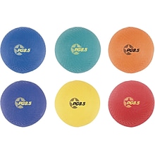 Champions 2-Ply Nylon-Wound Playground Ball Set, Assorted Colors, 8 1/2 Diameter, 6 Balls/Set