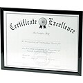 Dax Value U-Channel Document Frame w/Certificates, Black, 8 1/2 x 11