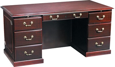 DMI Governors Series 60 Double Pedestal Desk, Mahogany, 30H x 60W x 30D