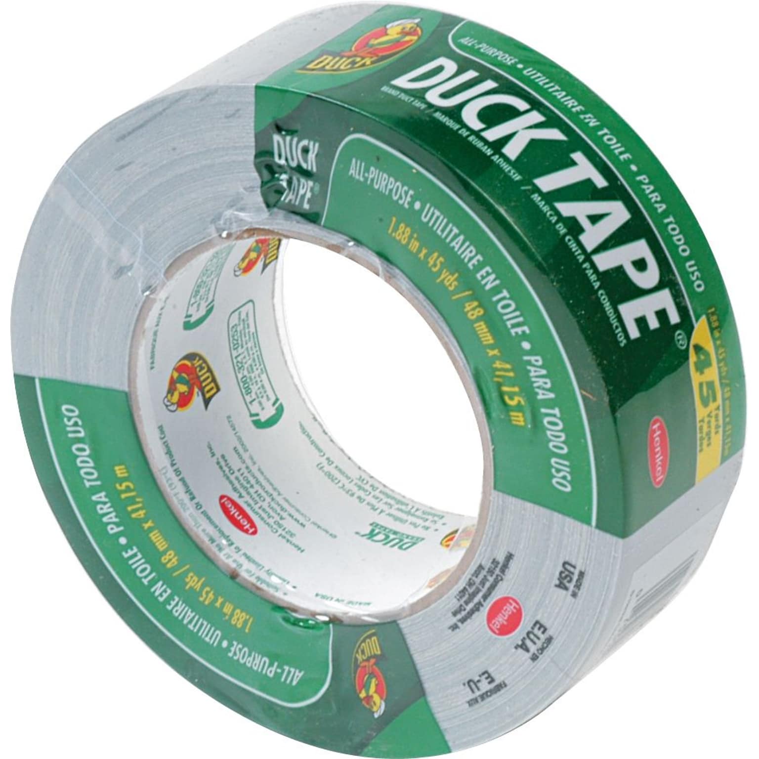 Duck® Duct Tape, 3 Core, Gray, 1.88 x 45 Yards, 1/Rl