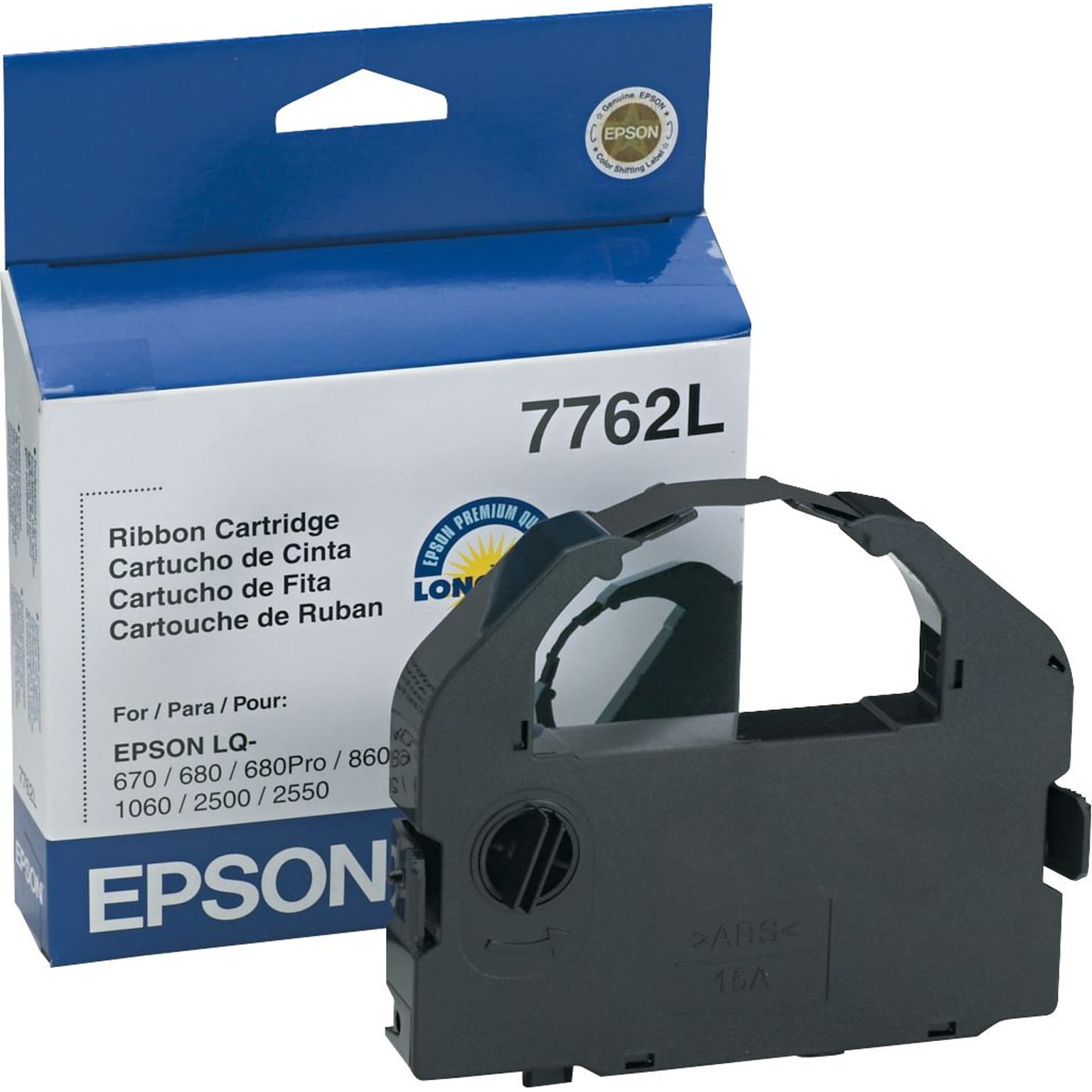 Epson Black Dot-Matrix Printer Ribbon (7762L)