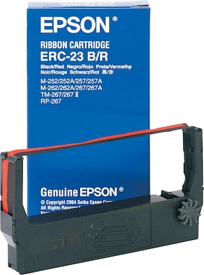 EPSON® ERC-23BR Printer Ribbon for M-250/M-260/RP265/267/TM-267A, B, C, D/TM-270, Black/Red