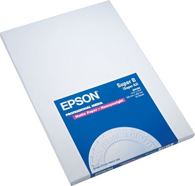 Epson Matte Presentation Paper, 13" x 19", 50 Sheets/Pack (EPSS041263)