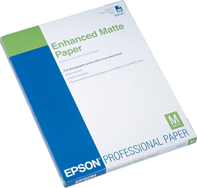 Epson Ink Jet PhotoPaper, LETTER-size, Matte, 8 1/2 x 11, 50 Sheets/Pk