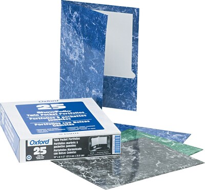 Marble Laminated Two-Pocket Portfolios, Assorted Colors