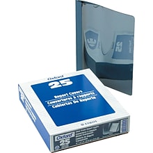 Oxford Clear Front Report Covers, Dark Blue, 8 1/2 x 11, 25/Box (55838EE)