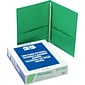Oxford Twin Pocket Portfolio with Fasteners, Light Green, 8 1/2" x 11", 25/Bx