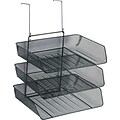 Fellowes® Mesh Partition Additions™ Triple Tray, Black, 17 3/8H x 11 1/8W x 14D