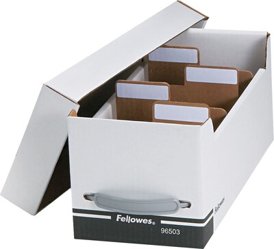 Fellowes Corrugated Paper Media File, White/Black (96503)