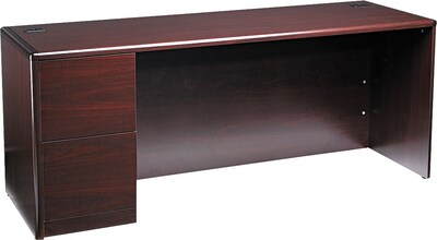 HON® 10700 Series with Full-Height Pedestals in Mahogany, Single Left Pedestal Credenza