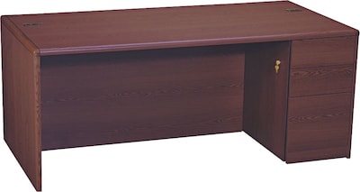 HON® 10700 Series Office Suite in Mahogany, Single Right Pedestal Desk