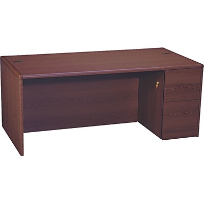 HON® 10700 Series Office Suite in Mahogany, Single Right Pedestal Desk
