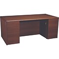 HON® 10700 Series with Full-Height Pedestals in Mahogany, Double-Pedestal Desk