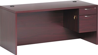 HON® 11500 Series Valido™ Office Collection in Mahogany, Single Right Pedestal Desk, 66Wx30D