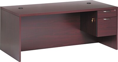 HON® 11500 Series Valido™ Office Collection in Mahogany, Single Right Pedestal Desk, 72Wx36D