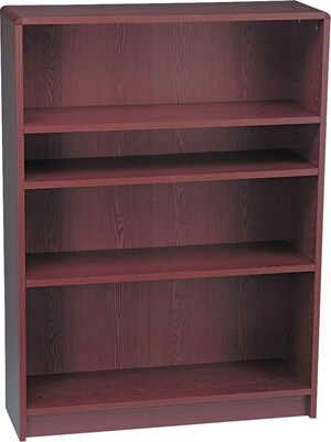 HON® Radius-Edge Laminate Bookcases, 48-3/4H, 4 Shelves, Mahogany