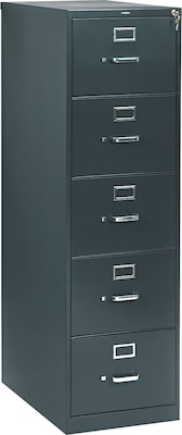 HON® 310 Series Vertical File Cabinet, Legal, 5-Drawer, Charcoal, 26 1/2D