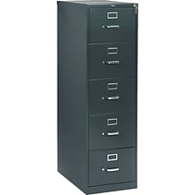 HON® 310 Series Vertical File Cabinet, Legal, 5-Drawer, Charcoal, 26 1/2D