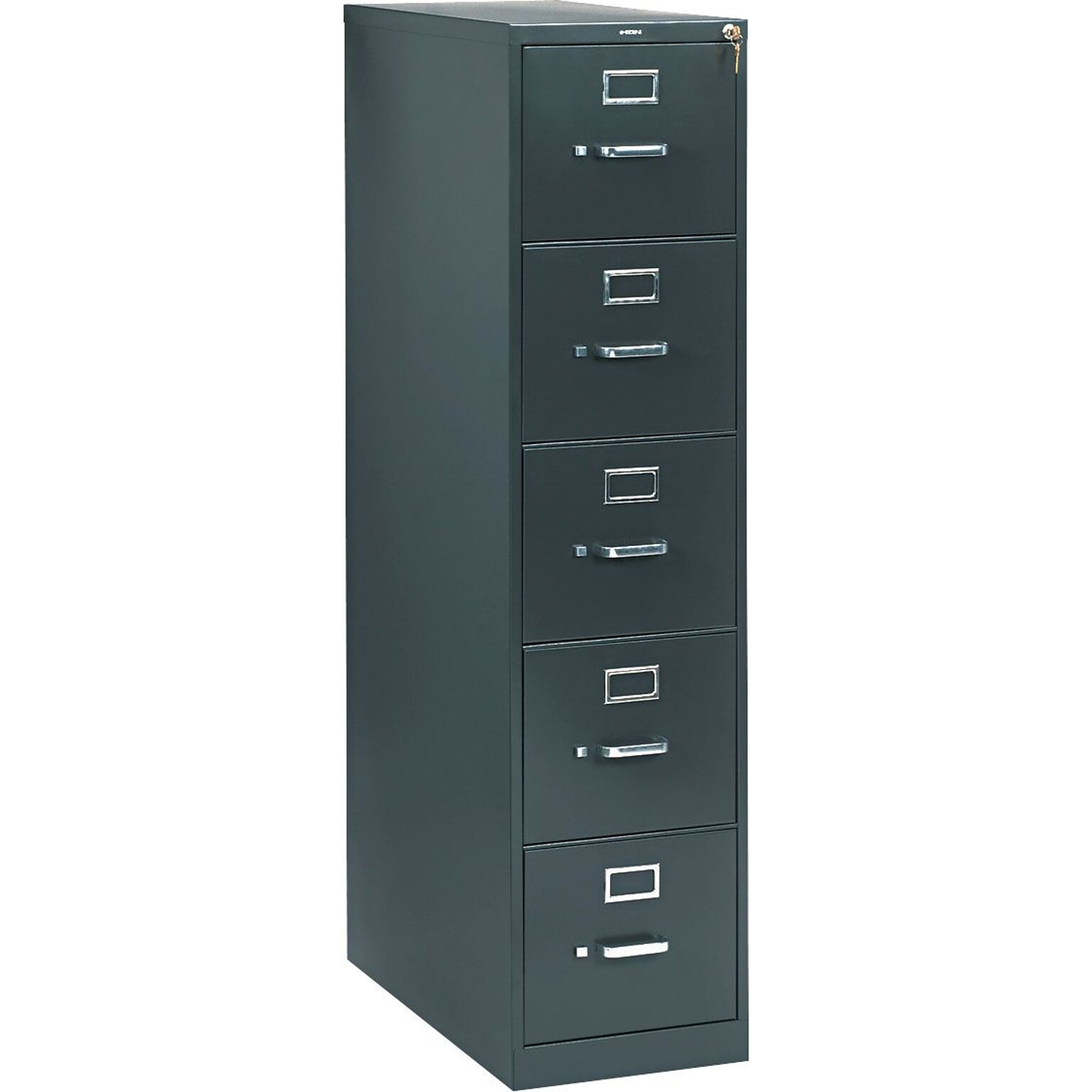 HON 310 Series 5-Drawer Vertical File Cabinet, Letter Size, Lockable, Charcoal, 26 1/2D (HON315PS)