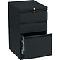 HON Brigade 3-Drawer Mobile Vertical File Cabinet, Letter Size, Lockable, 28"H x 15"W x 20"D, Black (H33720RP)