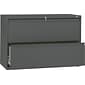 Hon® Brigade® 800 Series 2-Drawer 28 3/8"H x 42"W x 19 1/4"D Lat File Cabinet, Charcoal, Lgl (892LS)
