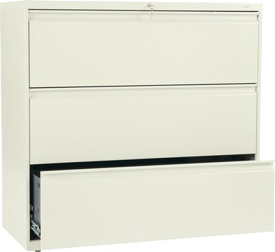 Hon® Brigade® 800 Series 3-Drawer Lateral File Cabinet, Putty, Legal (893LL)