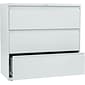 Hon® Brigade® 800 Series 3-Drawer Lateral File Cabinet, Light Gray, Legal (893LQ)