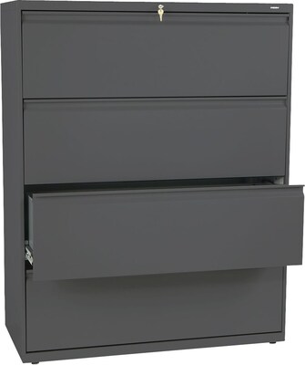 HON Brigade® 800 Series Lateral File, 4-Drawer, 53-1/4Hx42Wx19-1/4"D, Charcoal