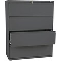 HON Brigade® 800 Series Lateral File, 4-Drawer, 53-1/4Hx42Wx19-1/4D, Charcoal