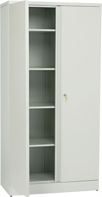 HON Metal Storage Cabinet, 5 Shelves, 72H x 18D, Light Gray Finish NEXT2018 NEXT2Day
