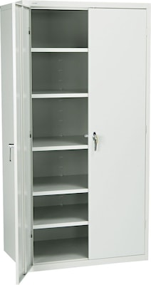 HON® Brigade 5-Shelf Storage Cabinet, Light Gray, 72H x 36W x 24 1/8D