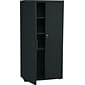 Iceberg® Officeworks® Polyethylene Storage Cabinet, Non-Assembled, 66Hx33Wx18D", Black