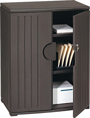 Iceberg® Officeworks® Polyethylene Storage Cabinet, Non-Assembled, 46Hx36Wx22D, Black