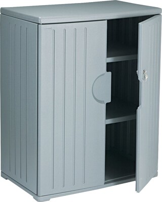 Iceberg® Officeworks® Polyethylene Storage Cabinet, Non-Assembled, 46Hx36Wx22D, Charcoal