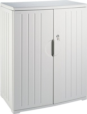 Iceberg® Officeworks® Polyethylene Storage Cabinet, Non-Assembled, 46Hx36Wx22D, Platinum