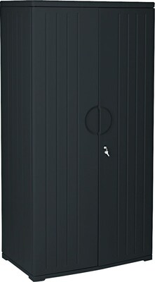 Iceberg® Officeworks® Polyethylene Storage Cabinet, Non-Assembled, 72Hx36Wx22D, Black