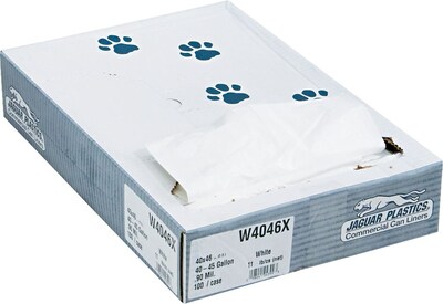 Jaguar Plastics® Commercial Low Density Trash Bags, 45 Gallon, Extra Heavy, 100/Case