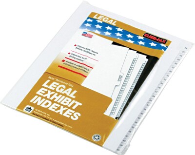 Kleer-Fax 90000 Series All-State Style Numbers 26-50 Dividers, 25-Tab, White, Set (91902)
