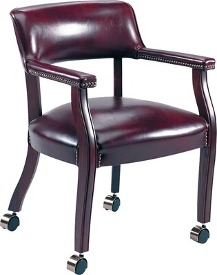 Alera® Traditional Vinyl Guest Chairs; Arm Chair with Casters
