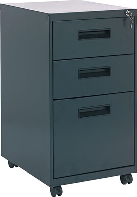 Alera 19 Deep, 3  Drawer Mobile Vertical File Cabinet, Charcoal