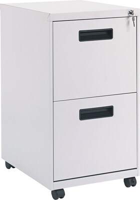 Alera 19 Deep, 2 Drawer Mobile Vertical File Cabinet, Light Gray
