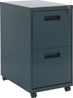 Alera™ Mobile File Pedestals with Recessed Pulls; 2-Drawer, 23-1/4D, Charcoal