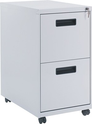 Alera™ Mobile File Pedestals with Recessed Pulls; 2-Drawer, 23-1/4D, Light Grey